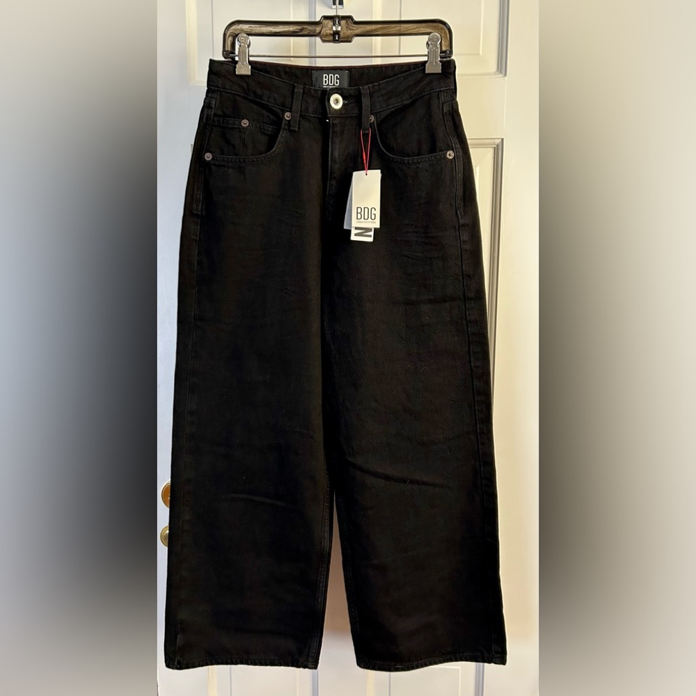BDG Loose Wide-Leg Boyfriend Jean in Black Denim - Size 25W